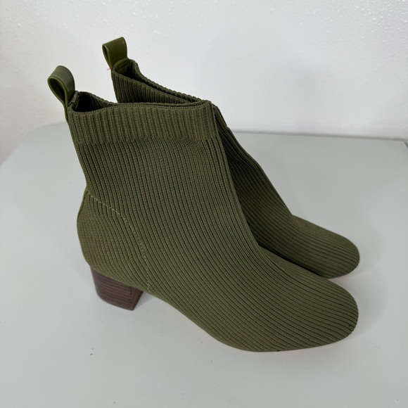Joie Green Knit Ankle Booties Size 8 - Picture 1 of 6